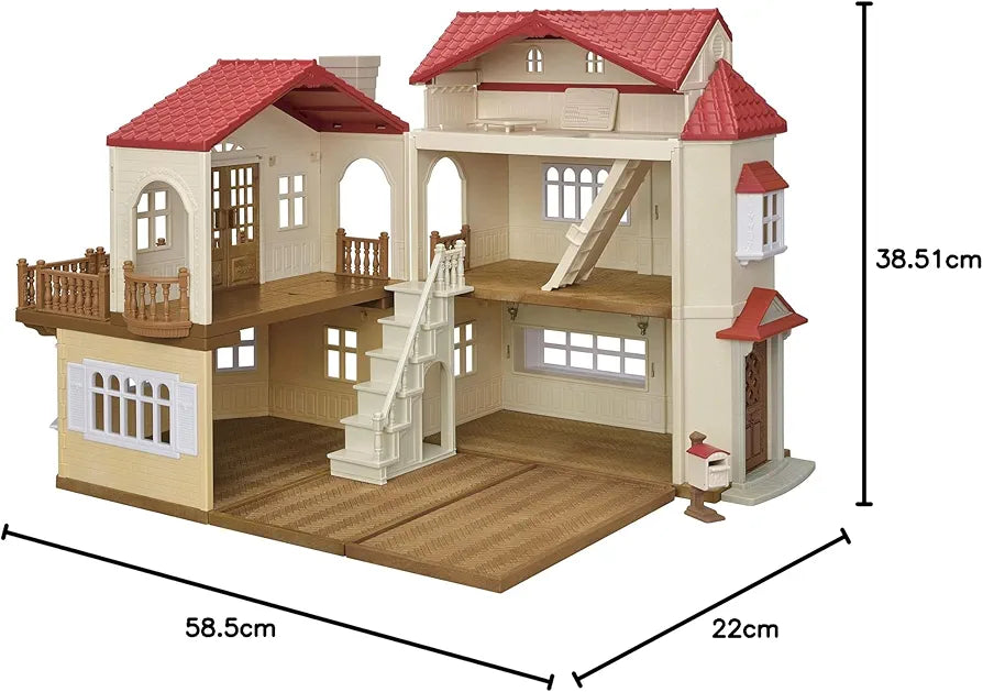 Red Roof Country Home Dollhouse Playset