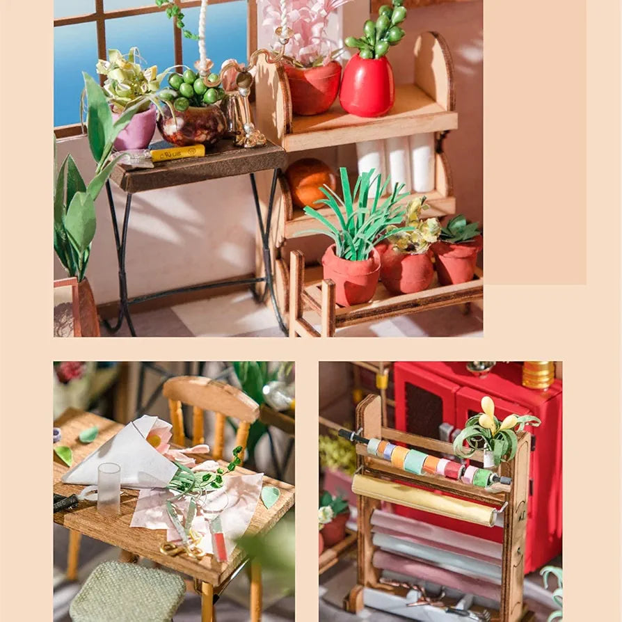 DIY Miniature Flower Shop 3D Puzzle Model Kit