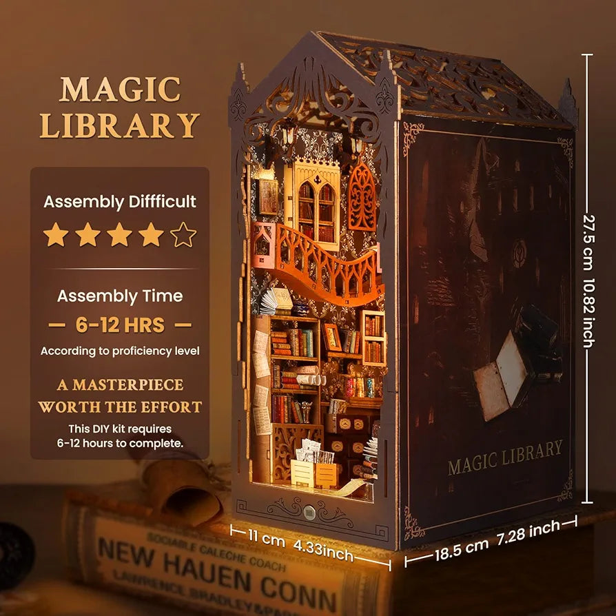 DIY Magic Dollhouse Book Nook Kit with LED Lights