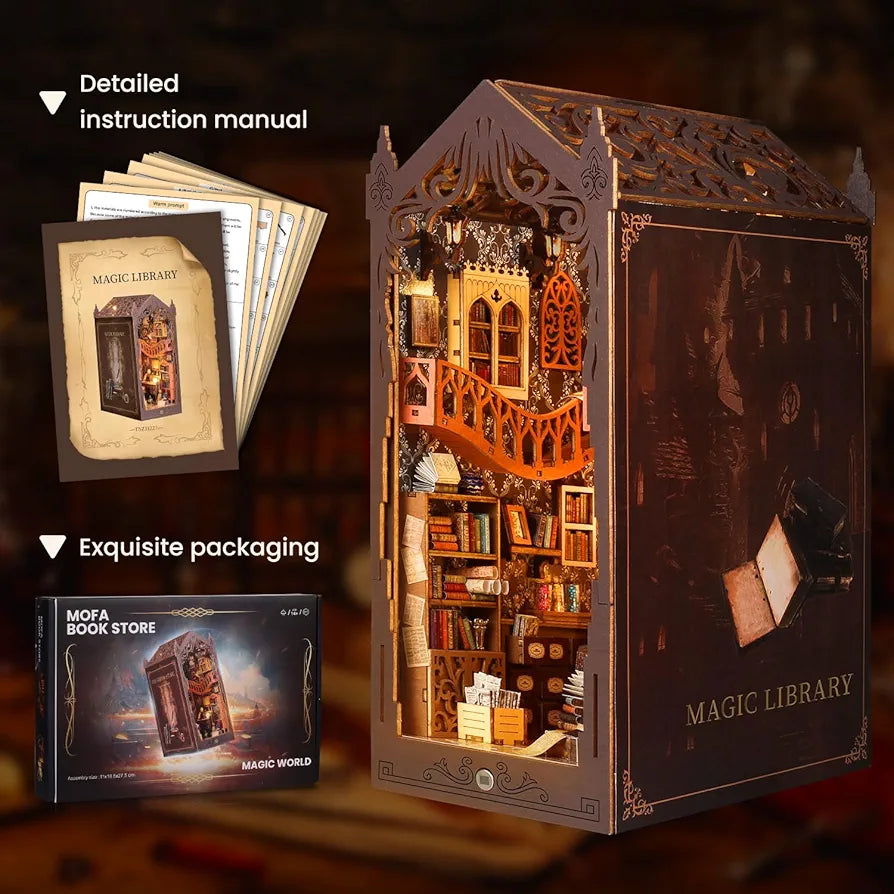 DIY Magic Dollhouse Book Nook Kit with LED Lights