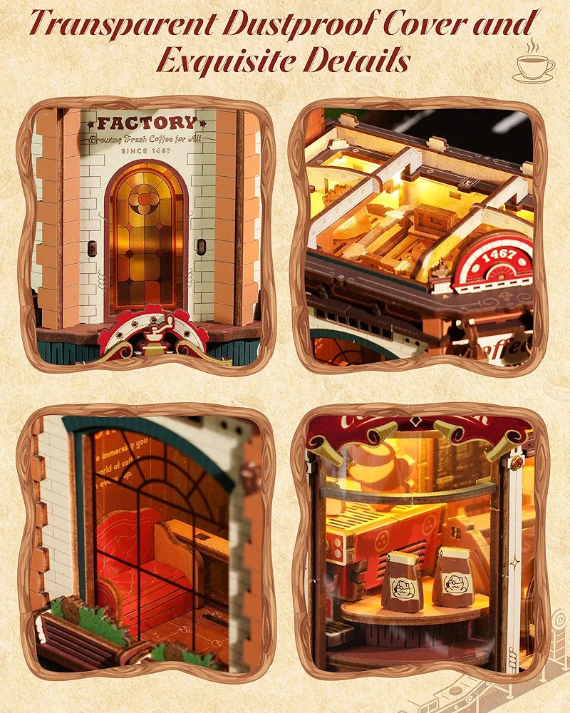 ROKR Dream Coffee Factory Miniature House Kit
