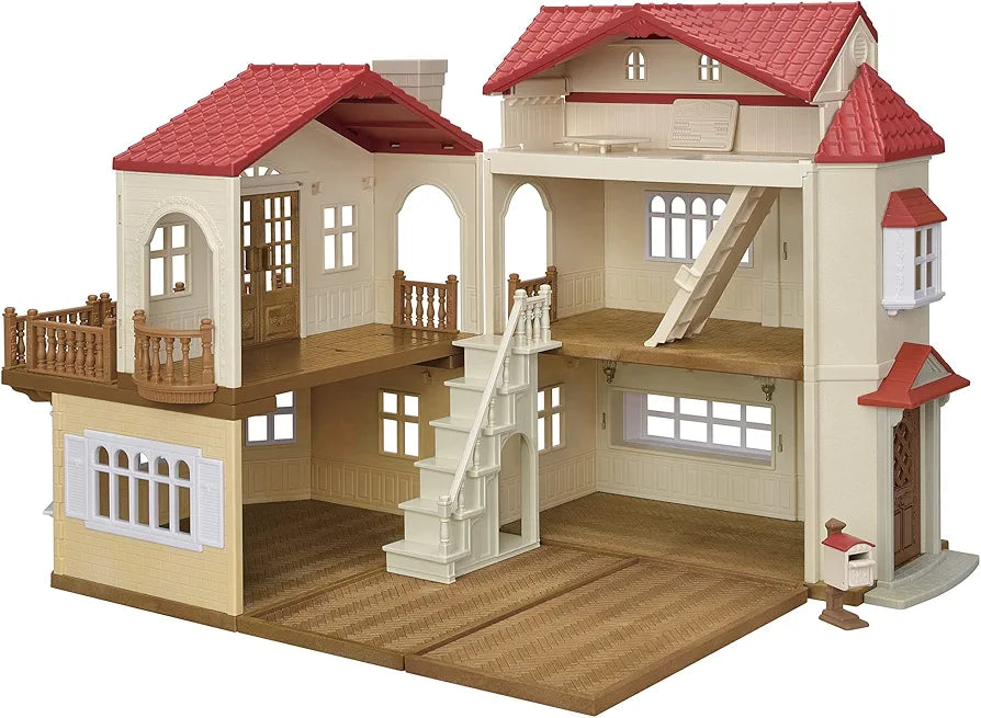 Red Roof Country Home Dollhouse Playset