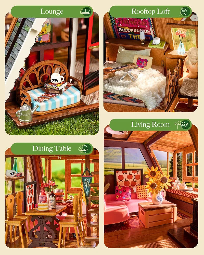 Rolife DIY A-Frame Cabin Miniature House Kit
