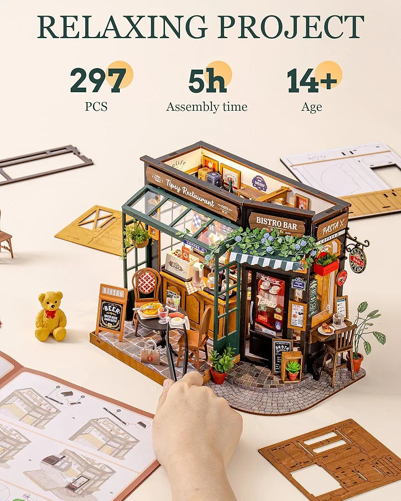 Rolife Tipsy Restaurant DIY Miniature House Kit