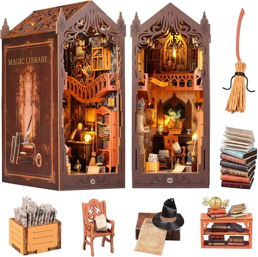 DIY Magic Dollhouse Book Nook Kit with LED Lights