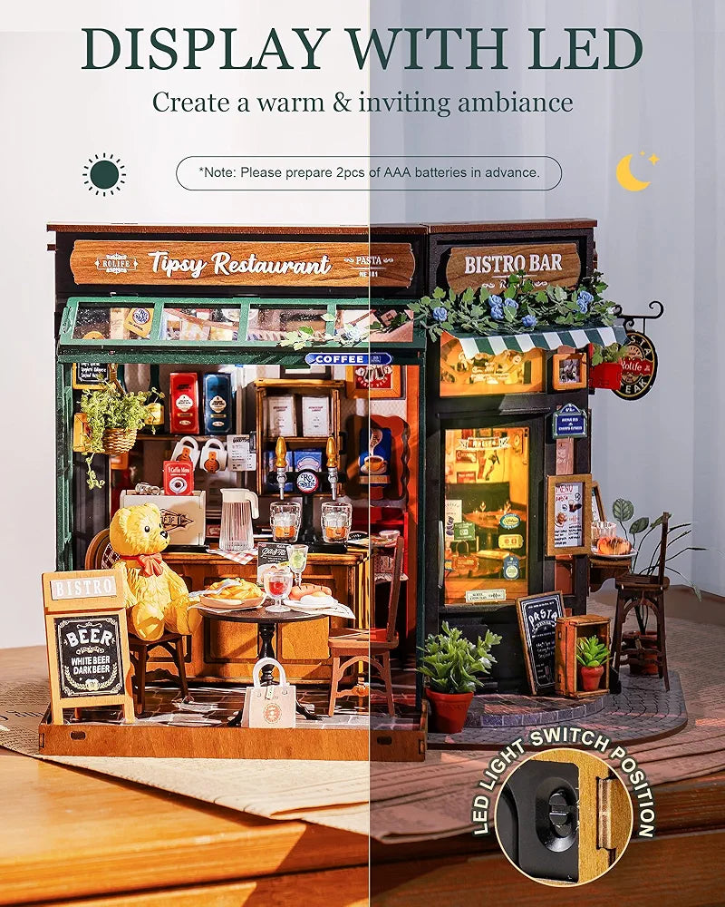 Rolife DIY Miniature Tipsy Restaurant House Kit