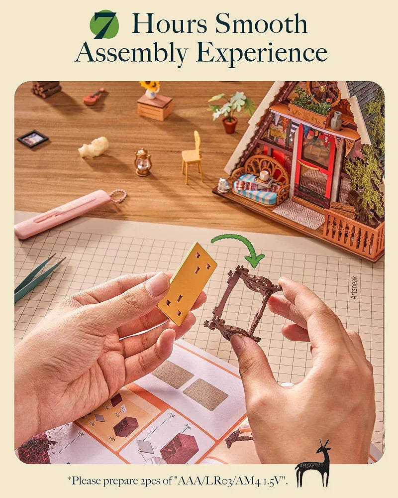 Rolife DIY A-Frame Cabin Miniature House Kit