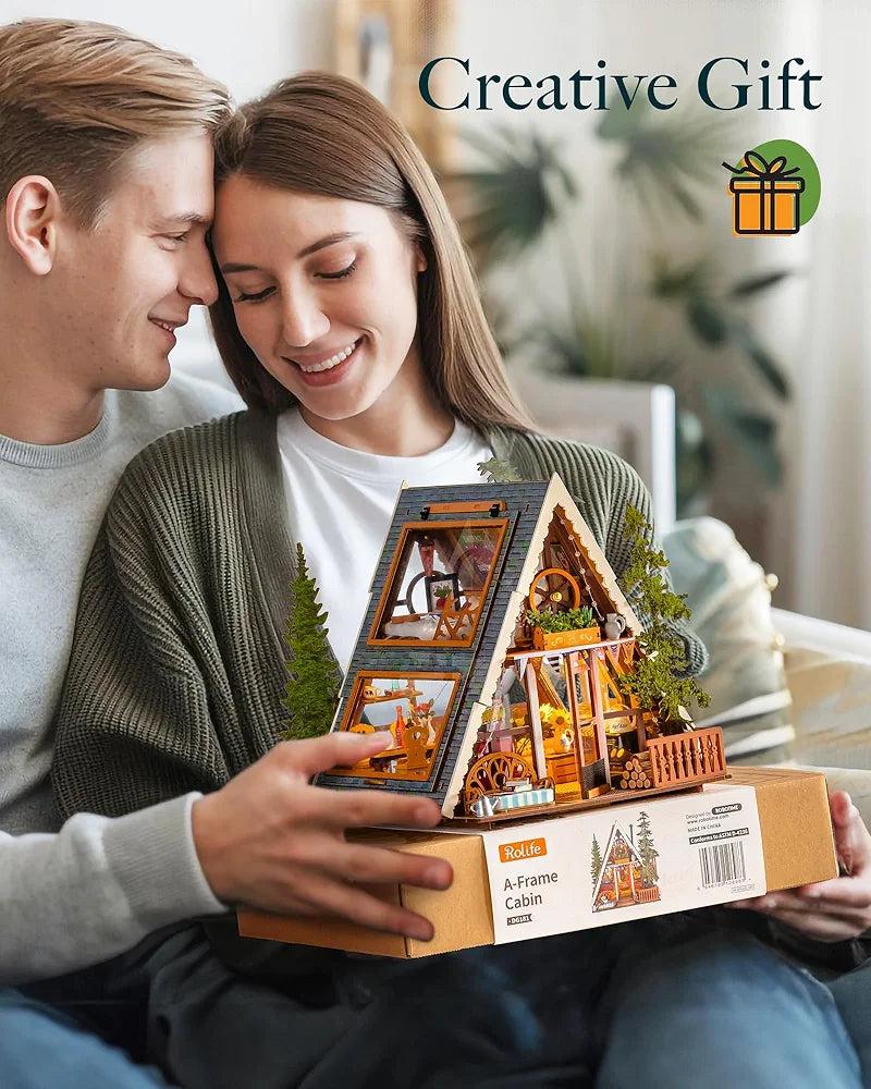Rolife DIY A-Frame Cabin Miniature House Kit