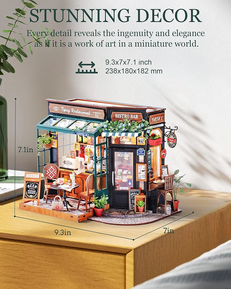 Rolife Tipsy Restaurant DIY Miniature House Kit